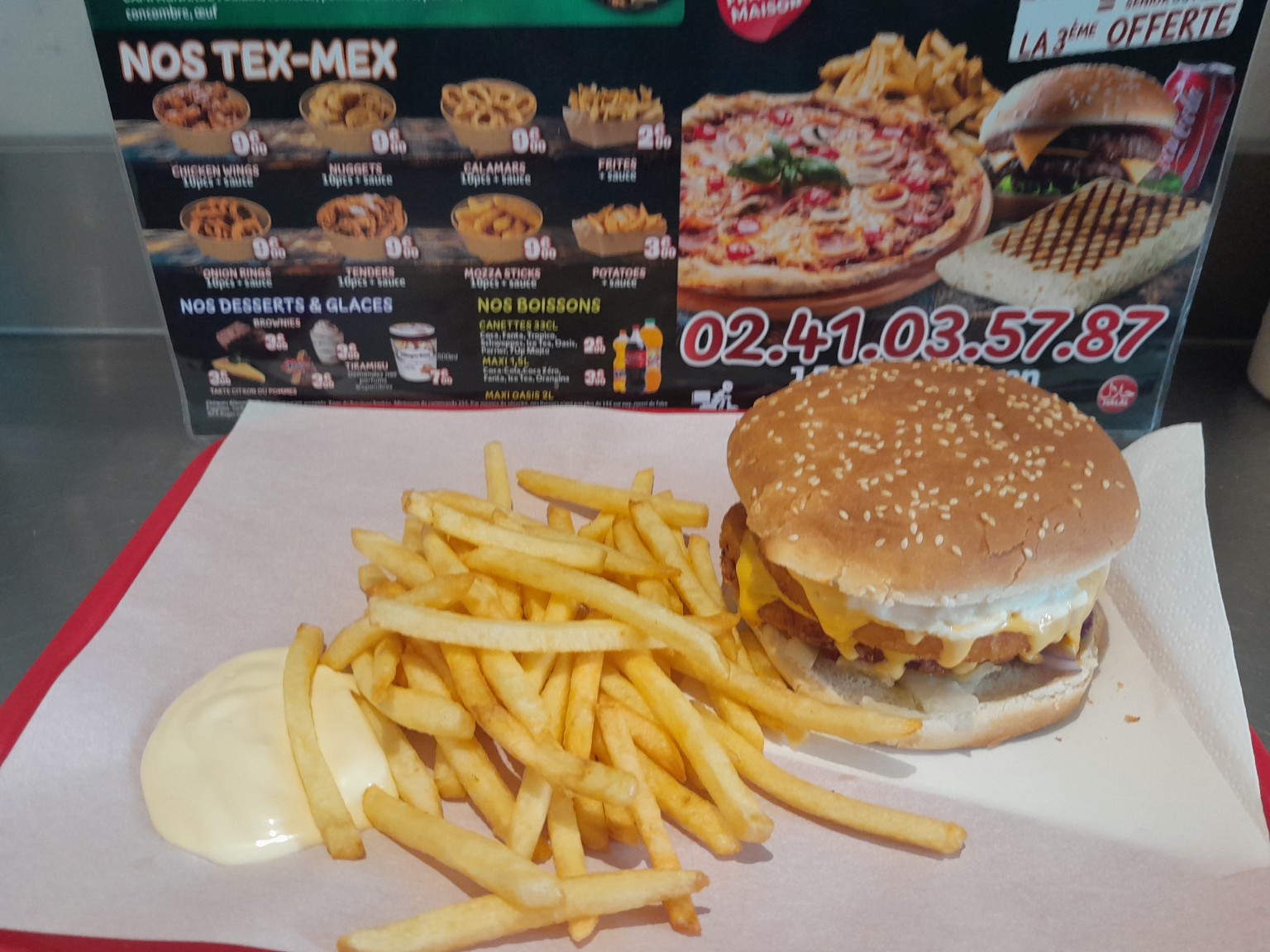 Burger et frites de Taco Pizza